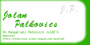 jolan palkovics business card